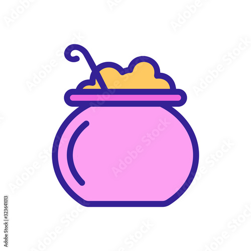 Cauldron magician icon vector. Thin line sign. Isolated contour symbol illustration