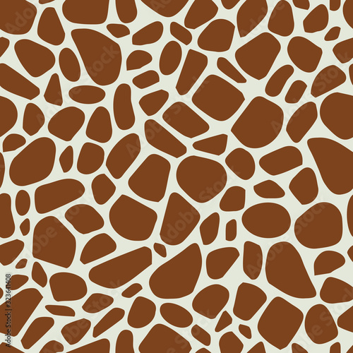 Vector beige and brown color giraffe skin texture seamless pattern background
