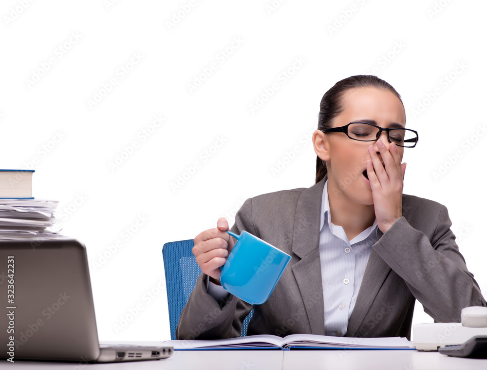 Young businesswoman in office isolated on white Young businesswoman in office isolated on white