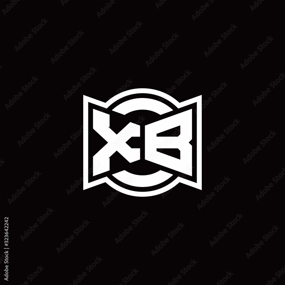 XB logo monogram with ribbon style circle rounded design template XB logo monogram with ribbon style circle rounded design template