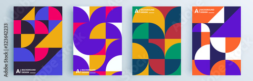 Modern abstract covers set, minimal covers design. Colorful geometric background, vector illustration.
