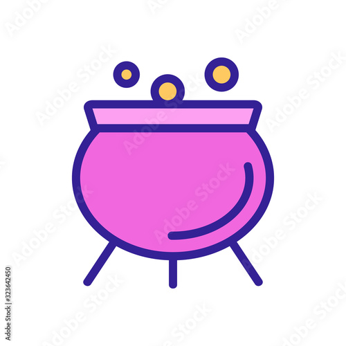 cauldron potion icon vector. Thin line sign. Isolated contour symbol illustration