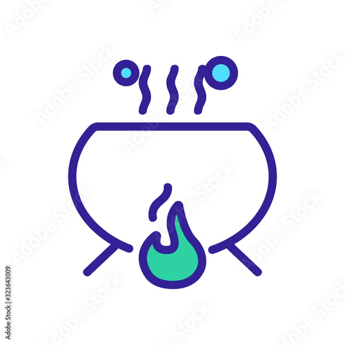 cauldron potion icon vector. Thin line sign. Isolated contour symbol illustration