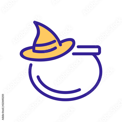 cauldron potion icon vector. Thin line sign. Isolated contour symbol illustration