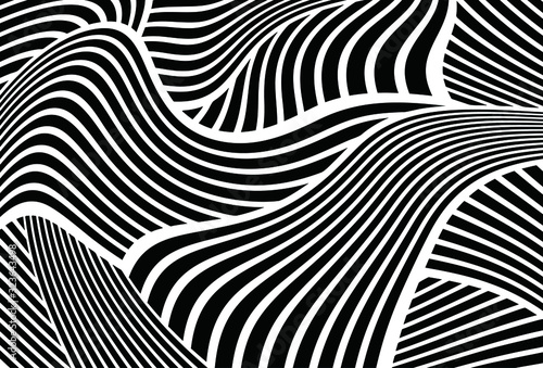 Modern vector black and white pattern from straight lines for banners, sites, posters, business cards, stickers, covers, prints on clothes. Black and white vector background.