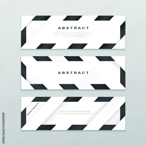 Horizontal abstract banners. Vector web banners, modern dynamic designs. 