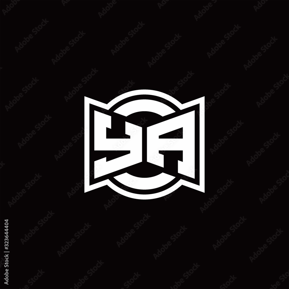 YA logo monogram with ribbon style circle rounded design template YA logo monogram with ribbon style circle rounded design template