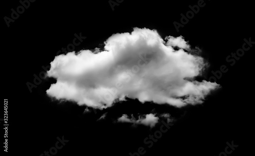 White cloud isolated on black