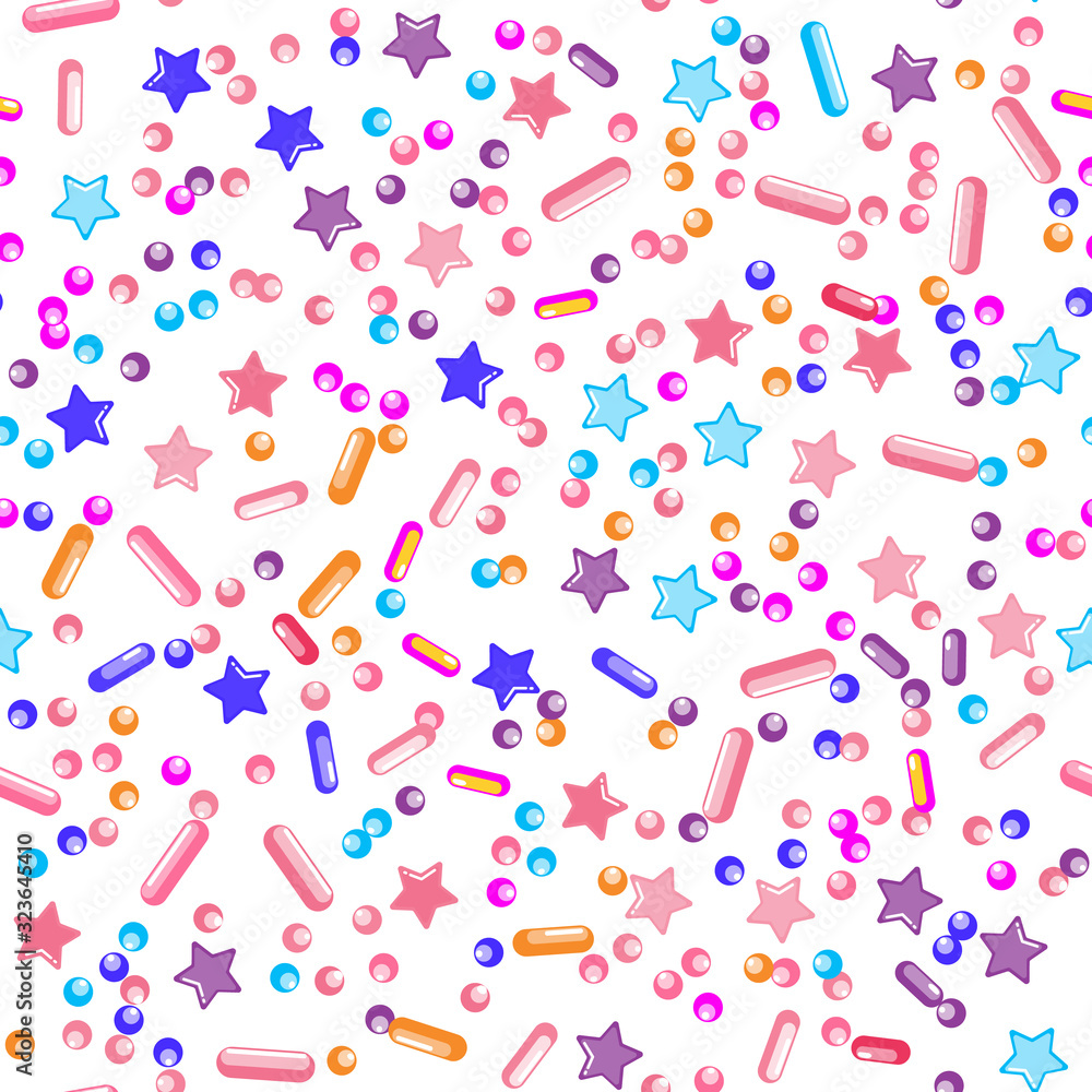 Sprinkle Cupcake Donut Topping. Seamless Pattern Sprinkle Cupcake Donut Topping. Seamless Pattern