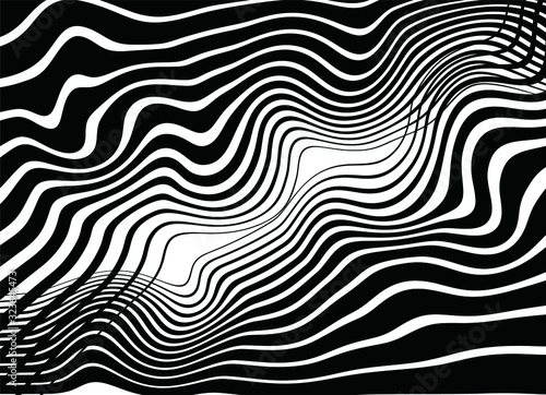 Black and white waves. Modern Vector Background