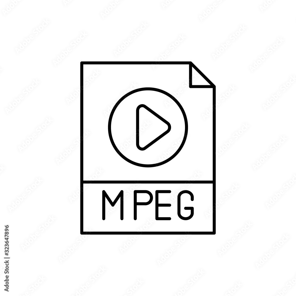 Mpeg, archive, player icon. Simple line, outline vector elements of cinematography icons for ui and ux, website or mobile application Mpeg, archive, player icon. Simple line, outline vector elements of cinematography icons for ui and ux, website or mobile application
