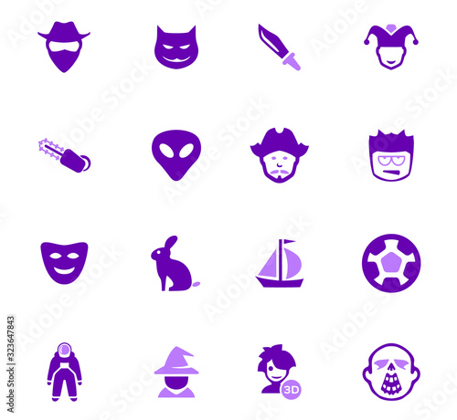 Genres of cinema icons set