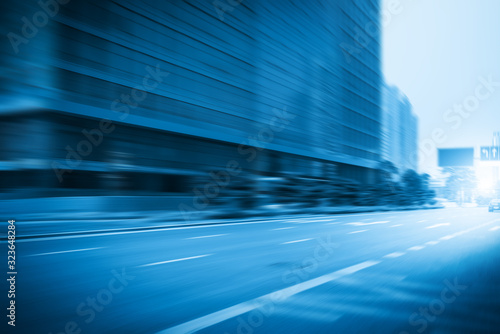 Blue style dynamic blurred city highway
