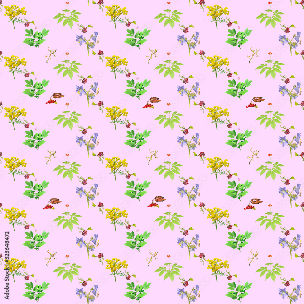 Different medicinal plants. Seamless pattern. Different medicinal plants. Seamless pattern.