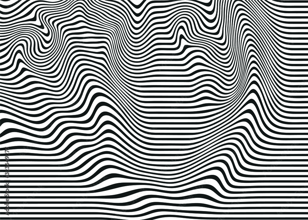 Black and white abstract pattern of swirling lines. For covers, business cards, banners, engravings on clothing, wall decorations, posters, canvases, sites. Modern Vector Illustration