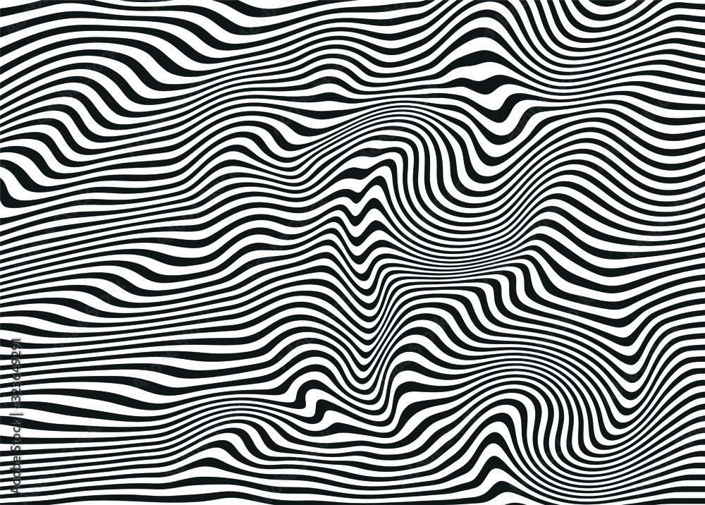 Black and white background of swirling lines. For covers, business cards, banners, engravings on clothing, wall decorations, posters, canvases, sites. Modern Vector Illustration