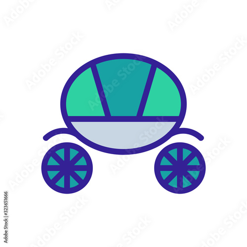 Coach brougham icon vector. Thin line sign. Isolated contour symbol illustration