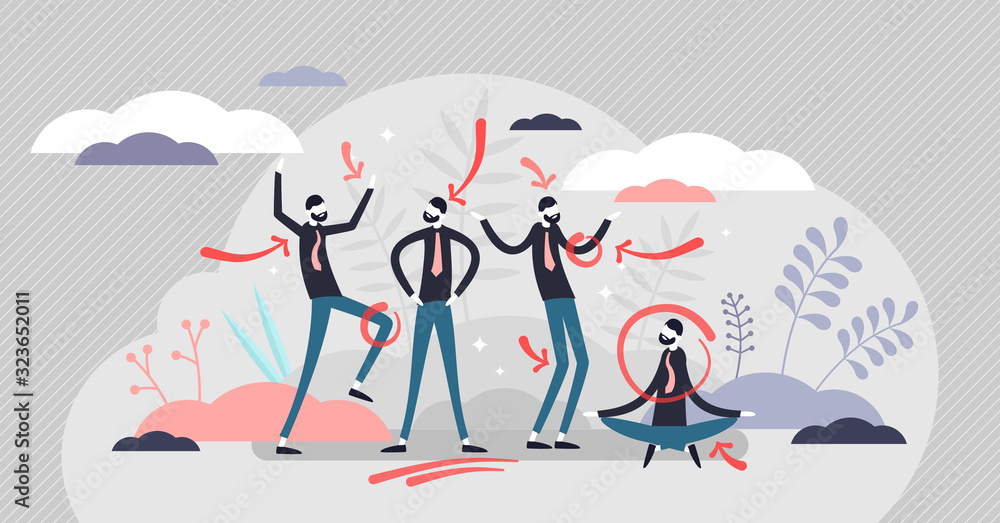 Body language concept, flat tiny person vector illustration Stock ...