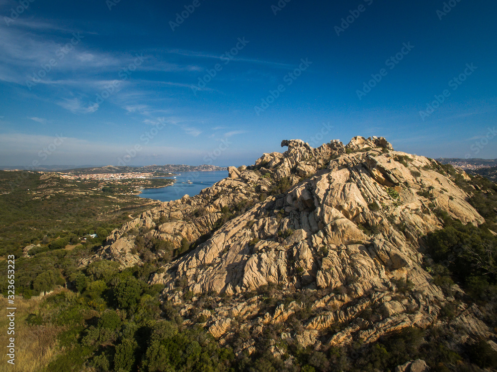 Capo D'orso Palau Sardinia Italy. View of the Bear rock. East of the port of Palau. Costa Smeralda Sardinia Italy