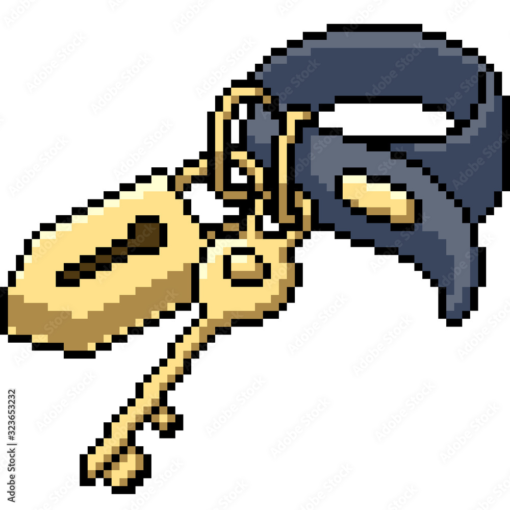 Fototapeta premium vector pixel art isolated belt key