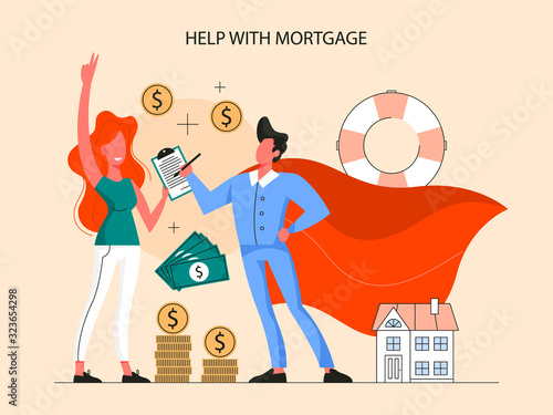Real estate advantage concept. Assistance and help in mortgage
