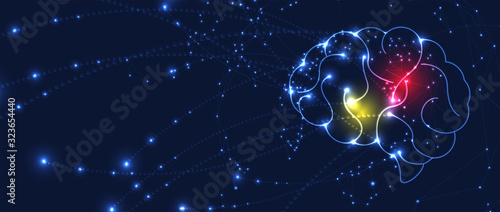 Abstract human brain. Artificial intelligence technology. Science background