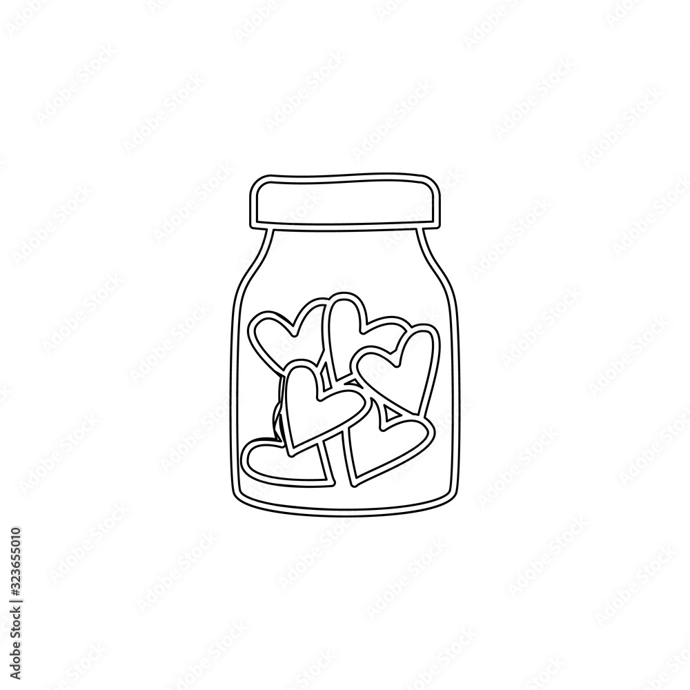 Valentine's Day, bank, hearts icon. Simple thin line, outline vector of valentine's day icons for ui and ux, website or mobile application Valentine's Day, bank, hearts icon. Simple thin line, outline vector of valentine's day icons for ui and ux, website or mobile application