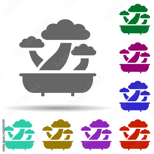 Bonsai in multi color style icon. Simple glyph, flat vector of world religiosity icons for ui and ux, website or mobile application
