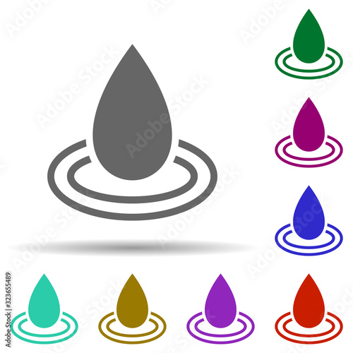 Water in multi color style icon. Simple glyph, flat vector of world religiosity icons for ui and ux, website or mobile application