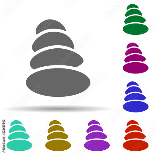 Rock in multi color style icon. Simple glyph, flat vector of world religiosity icons for ui and ux, website or mobile application