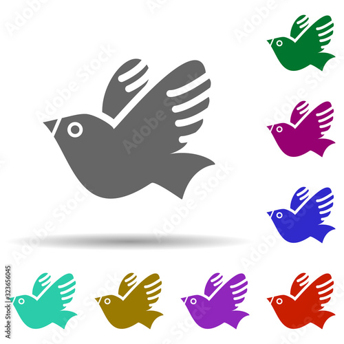 Dove in multi color style icon. Simple glyph, flat vector of world religiosity icons for ui and ux, website or mobile application