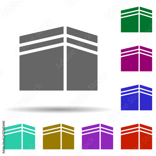 Kaaba in multi color style icon. Simple glyph, flat vector of world religiosity icons for ui and ux, website or mobile application