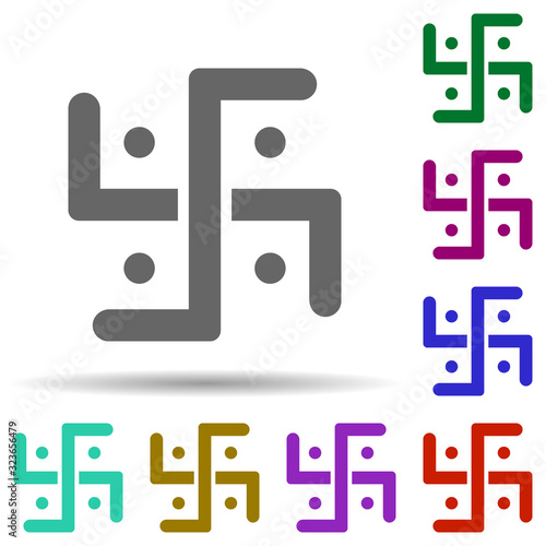 Jainism in multi color style icon. Simple glyph, flat vector of world religiosity icons for ui and ux, website or mobile application