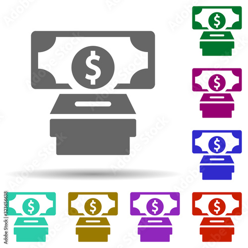 Donation in multi color style icon. Simple glyph, flat vector of world religiosity icons for ui and ux, website or mobile application