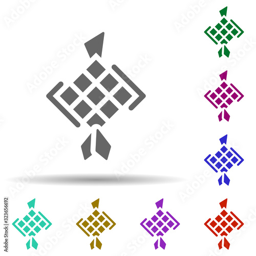 Diamond in multi color style icon. Simple glyph, flat vector of world religiosity icons for ui and ux, website or mobile application