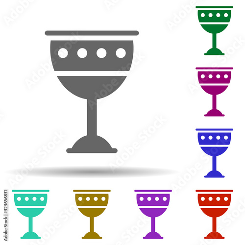 Goblet in multi color style icon. Simple glyph, flat vector of world religiosity icons for ui and ux, website or mobile application