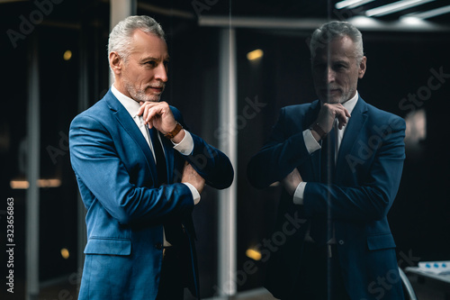 The mature businessman standing indoor
