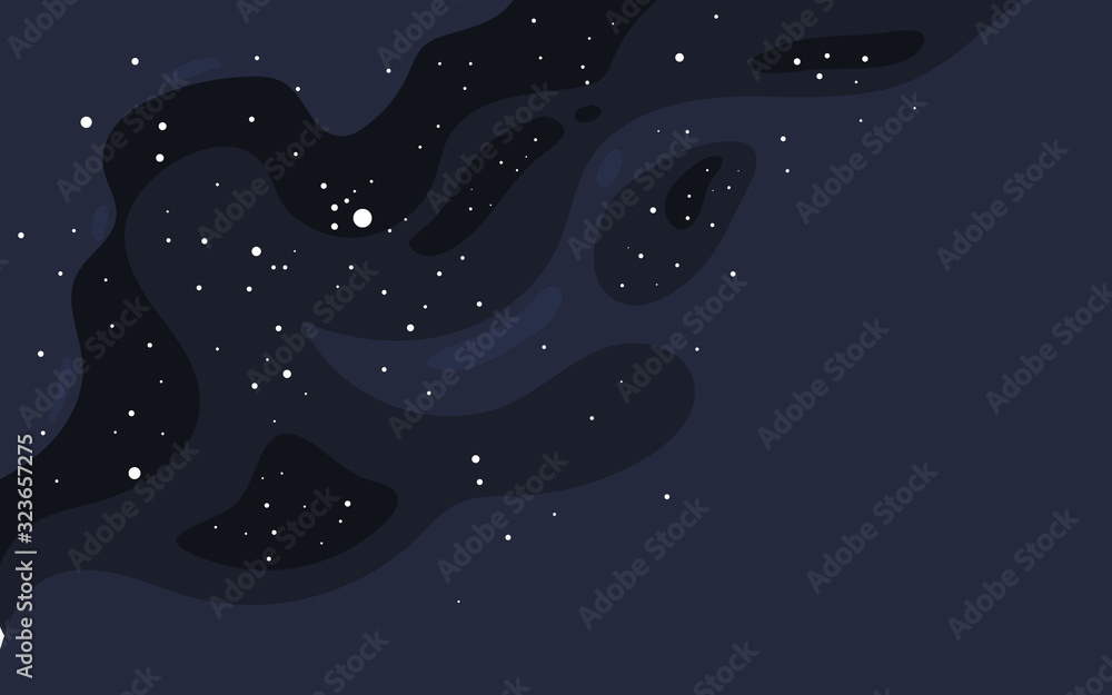 Vector space background . Cute flat style template with Stars in Outer space Vector space background . Cute flat style template with Stars in Outer space