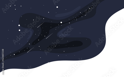 Vector space background . Cute flat style template with Stars in Outer space	