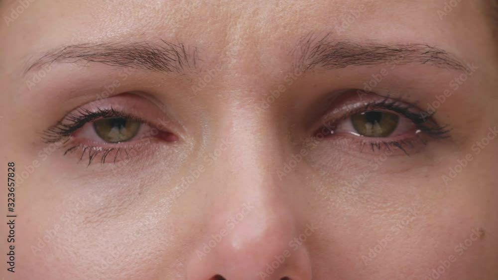 Macro shot of unhappy female beautiful face Macro shot of unhappy female beautiful face