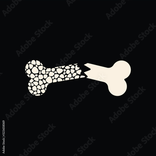 Osteoporosis icon ,Bone structure, vector illustration