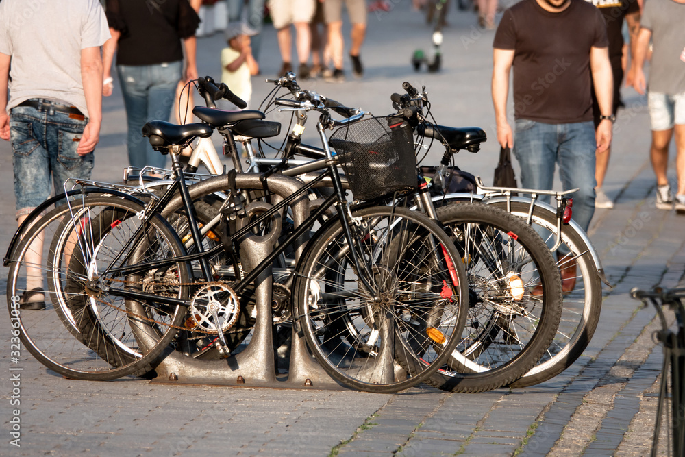 Fototapeta premium bicycle parking in the city