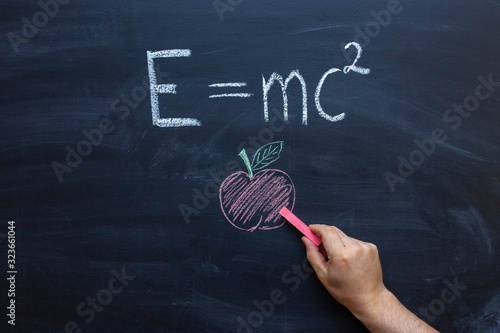 Canvas Print theater writing on the chalkboard Einstein's formula e=mc2