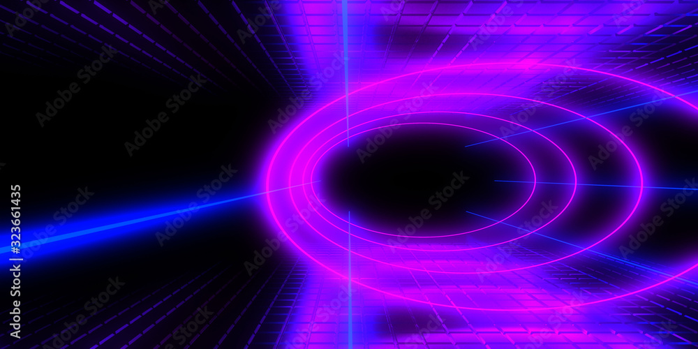 3D abstract background with neon lights. 3d illustration 3D abstract background with neon lights. 3d illustration