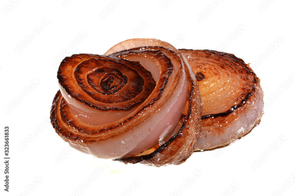 Fototapeta premium fried onions isolated on white background