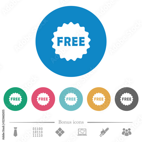 Free sticker flat round icons