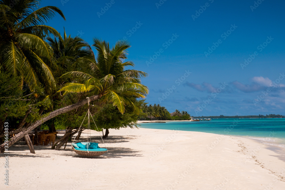 an idyllic beach in Maldives