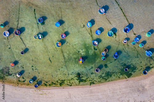 Aerial view of beach at My Hiep, Phan Rang, Ninh Thuan, Vietnam.