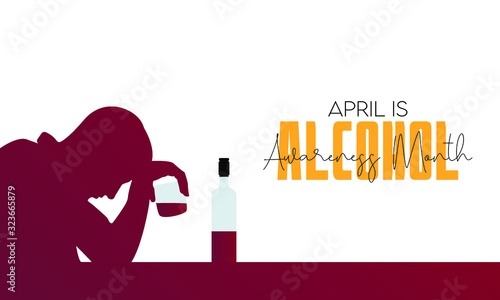 Vector illustration on the theme of Alcohol awareness month observed on April 1st to 30th.