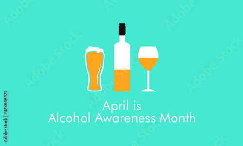 Vector illustration on the theme of Alcohol awareness month observed on April 1st to 30th.